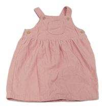 Světlerůžové manšestrové laclové šaty s kapsou M&S