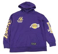 Fialová mikina s nápisy a kapucí - Lakers - NBA zn. Primark