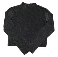 Černo-stříbrné crop triko George