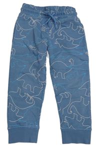 Tmavomodré vzorované tepláky s dinosaury Primark