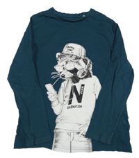 Petrolejové triko s potiskem C&A