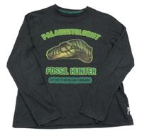 Černé triko s dinem a nápisem M&S