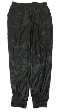 Černé koženkové cuff kalhoty Primark