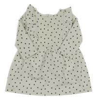 Bílé vzorované šaty se srdíčky a volánky Primark