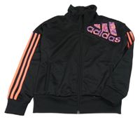 Černá sportovní funkční propínací mikina s logem Adidas