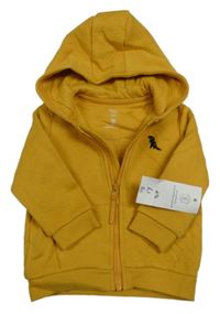 Nové - okrová propínací mikina s kapucí F&F