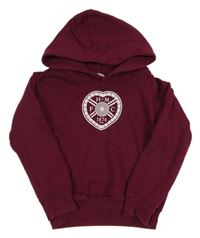 Vínová mikina se srdcem a kapucí 