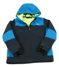 Černo-modrá softshellová bunda s kapucí CMP