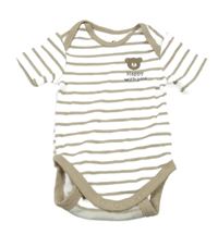 Bílo-béžové pruhované body s medvědem C&A