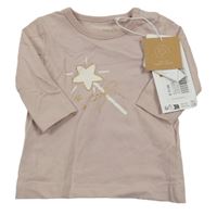 Nové - světlerůžové triko s kouzelnou hůlkou Name it