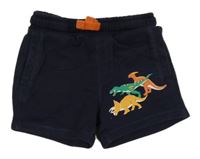 Tmavomodré teplákové kraťasy s dinosaury M&S