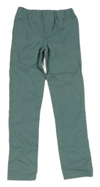 Zelené plátěné skinny kalhoty 