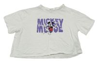 Bílé crop tričko s Mickeym H&M