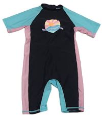 Tmavomnodro-modro-růžový UV overal s potiskem Primark