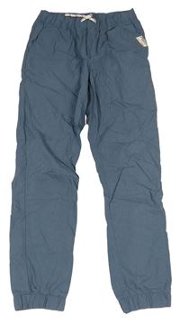 Šedomodré šusťákové cuff kalhoty H&M
