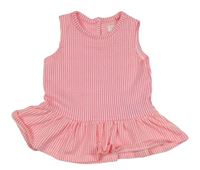 Růžovo-bílá pruhovaná šatová tunika Primark