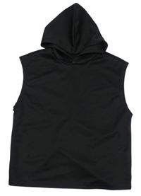 Černá vesta s kapucí Shein