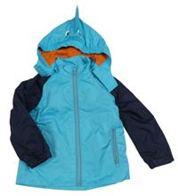 Světlemodro-tmavomodrá šusťáková jarní bunda s kapucí Impidimpi