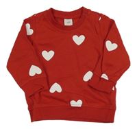 Červeno-bílá mikina se srdíčky H&M