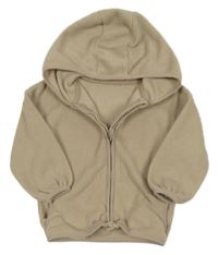 Béžová fleecová propínací mikina s kapucí George