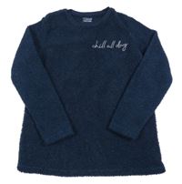 Tmavomodrá huňatá mikina s nápisem Primark