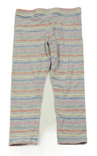 Šedo-barevné pruhované legíny Tchibo