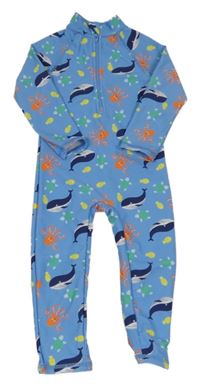 Světlemodrý UV overal s podmořským světem Peacocks