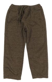 Hnědé vzorované chino teplákové kalhoty Next