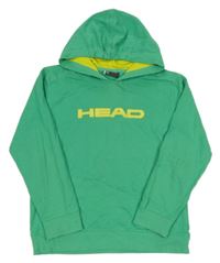 Zelená mikina s logem a kapucí Head