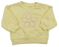 Světležlutá mikina s květem Primark