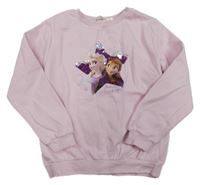 Světlerůžová mikina s Annou a Elsou H&M