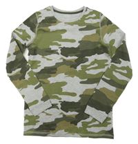 Šedo-khaki army pyžamové triko M&S
