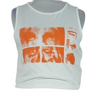 Dámský bílý crop top s potiskem Shein 