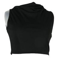 Dámský černý žebrovaný crop top Boohoo 