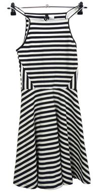 Dámské černo-bílé pruhované šaty H&M vel. 32