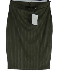 Nové - Dámská khaki žebrovaná pouzdrová sukně Savida 