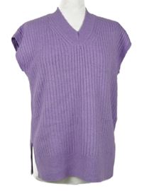 Dámská lila žebrovaná svetrová vesta M&S