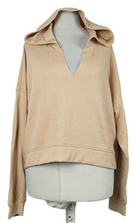 Dámská pudrová crop mikina s kapucí MissGuided 