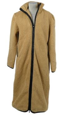 Dámský béžový huňatý kabát 