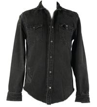 Pánská černá riflová košile s prošoupáním Zara 