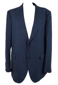 Pánské tmavomodré kostkované sako M&S