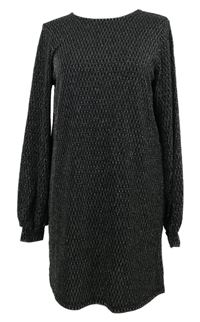 Dámské černo-stříbrné šaty s mašlí Only 