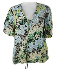 Dámská černo-barevná květovaná halenka H&M