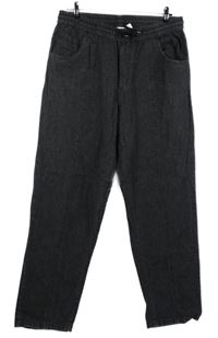 Pánské tmavošedé teplákové rifle 