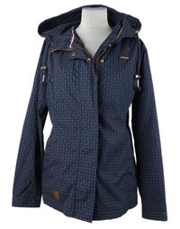 Dámská tmavomodrá šusťáková jarní bunda s kotvami a kapucí Aiki 