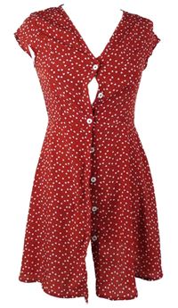 Dámské červené srdíčkované propínací šaty Shein 