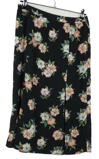 Dámská černá květovaná midi sukně Atmosphere 