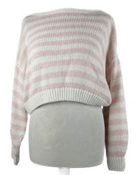 Dámský růžovo-bílý pruhovaný crop svetr Hollister 