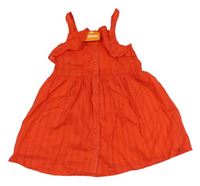 Červené pruhované plátěné šaty Gymboree