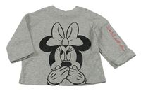 Šedé žebrované crop tričko s Minnie Disney